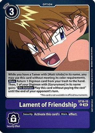 Lament of Friendship (Demo Deck Exclusive) [ST16-15] [Digimon Demo Deck Exclusive Cards]