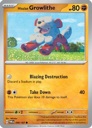 Hisuian Growlithe - 099/167 [SV06: Twilight Masquerade]