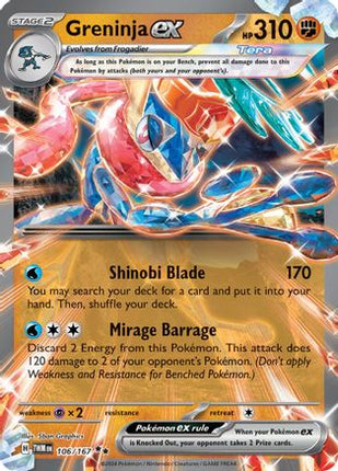 Greninja ex - 106/167 [SV06: Twilight Masquerade] Holofoil