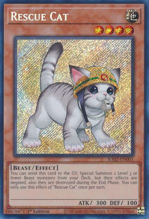 Rescue Cat (Alternate Art) [RA02-EN001] Secret Rare 1st Edition