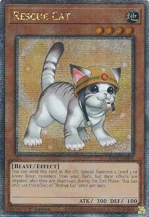 Rescue Cat (Alternate Art) (Quarter Century Secret Rare)  [RA02-EN001] 1st Edition