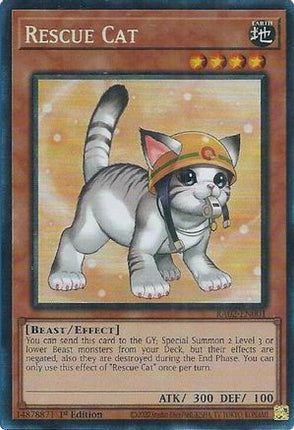 Rescue Cat (Alternate Art) (PCR) (Prismatic Collector's Rare) [RA02-EN001] 1st Edition