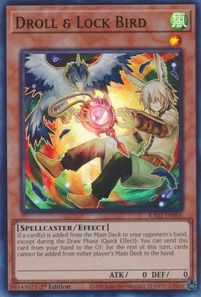 Droll & Lock Bird (Alternate Art) [RA02-EN006] Super Rare 1st Edition