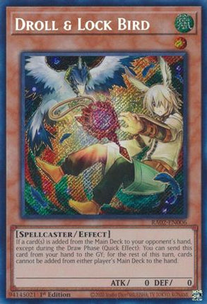 Droll & Lock Bird (Alternate Art) (Secret Rare)  [RA02-EN006] 1st Edition