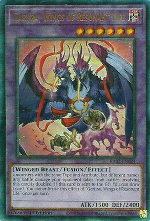 Garura, Wings of Resonant Life  [RA02-EN024] Prismatic Ultimate Rare 1st Edition