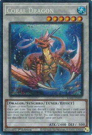 Coral Dragon  [RA02-EN031] Prismatic Collector's Rare 1st Edition