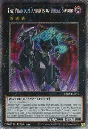 The Phantom Knights of Break Sword (Platinum Secret Rare)  [RA02-EN035] 1st Edition