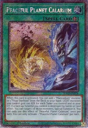 Peaceful Planet Calarium (Platinum Secret Rare)  [RA02-EN074] 1st Edition