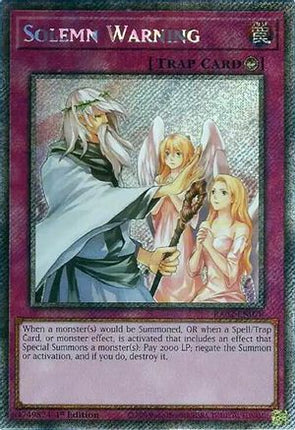 Solemn Warning (Platinum Secret Rare)  [RA02-EN078] 1st Edition