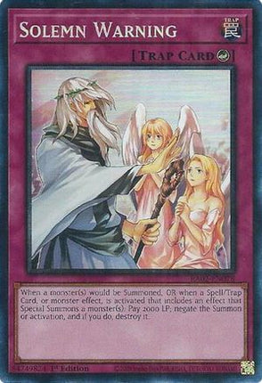 Solemn Warning (PCR) (Prismatic Collector's Rare) [RA02-EN078] 1st Edition