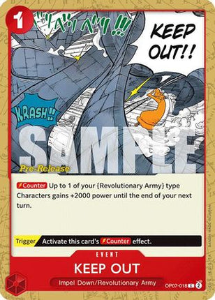 Keep Out (OP07-018) - 500 Years in the Future Pre-Release Cards