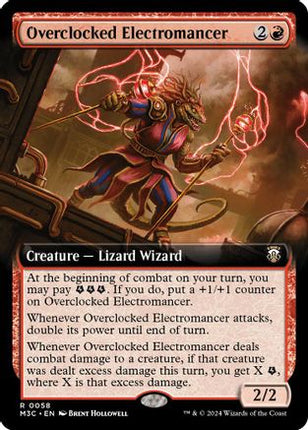 Overclocked Electromancer (Extended Art) (Ripple Foil) [Commander: Modern Horizons 3] Foil