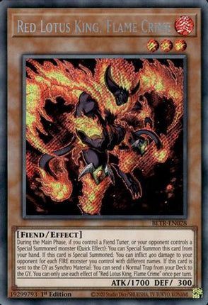 Red Lotus King, Flame Crime (Secret Rare) [BLTR-EN028] 1st Edition