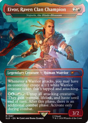 Eivor, Raven Clan Champion - Najeela, the Blade-Blossom (Rainbow Foil) [Secret Lair Drop Series] Foil