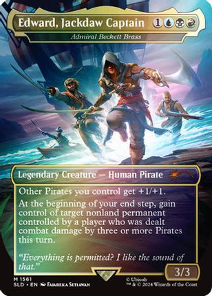 Edward, Jackdaw Captain - Admiral Beckett Brass (Rainbow Foil) [Secret Lair Drop Series] Foil
