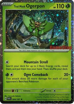 Teal Mask Ogerpon (Cosmos Holo) (Gamestop Exclusive) - 24/null [Miscellaneous Cards & Products] Holofoil