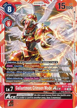 Gallantmon: Crimson Mode ACE [BT17-018] [Secret Crisis] Foil