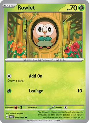 Rowlet - 3/null [SV: Shrouded Fable] Reverse Holofoil
