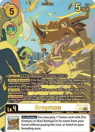 Greymon (Right) (Textured) [BT17-102] [Secret Crisis] Foil