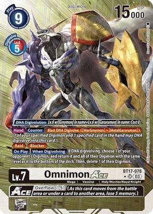 Omnimon ACE (Alternate Art) [BT17-078] [Secret Crisis] Foil