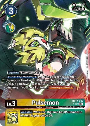 Pulsemon (Alternate Art) [BT17-030] [Secret Crisis] Foil
