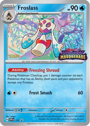 Froslass - 117 (Prerelease) [Staff] - 117/null [SV: Scarlet & Violet Promo Cards] Holofoil