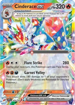 Cinderace ex - 028/142 [SV07: Stellar Crown] Holofoil