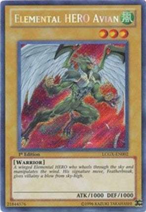 Elemental HERO Avian (Alternate Art) (Secret Rare) [LCGX-EN002] Legendary Collection 2 1st Edition