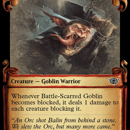 Battle-Scarred Goblin (Showcase) [The Lord of the Rings: Tales of Middle-earth]