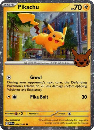 Pikachu (Cosmos Holo) 018/091 - Trick or Trade BOOster Bundle 2024 Holofoil