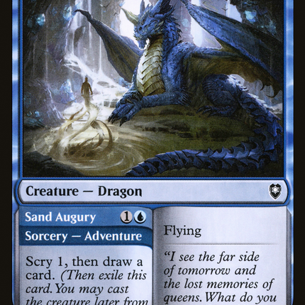 Young Blue Dragon // Sand Augury [Commander Legends: Battle for Baldur's Gate]
