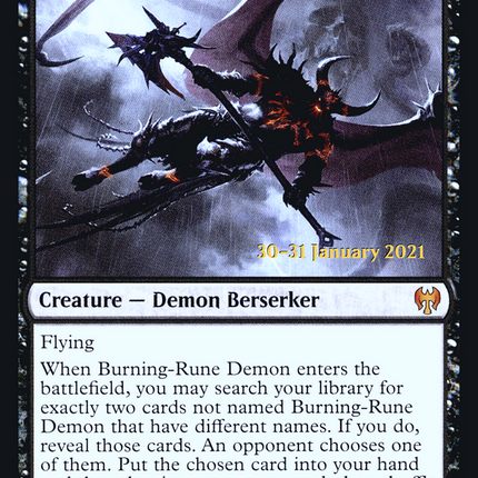 Burning-Rune Demon [Kaldheim Promos] Prerelease Foil