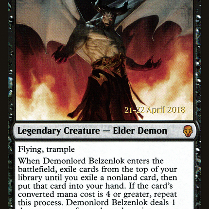 Demonlord Belzenlok [Dominaria Promos] Prerelease Foil