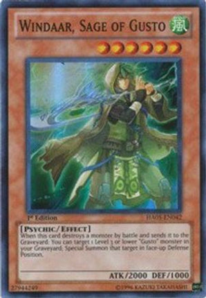 Windaar, Sage of Gusto (Super Rare) [HA05-EN042] 1st Edition