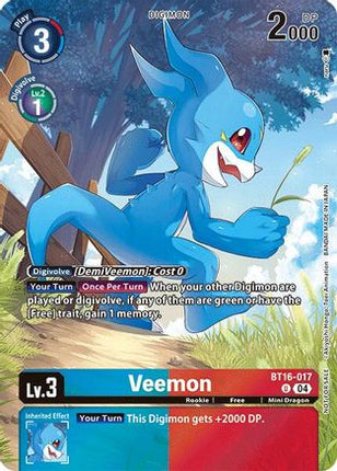 Veemon (Legend Pack 2024) [BT16-017] [Beginning Observer] Foil