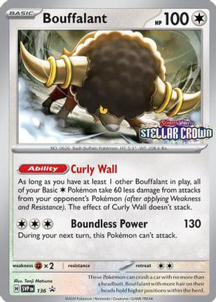 Bouffalant - 136 - 136/null [SV: Scarlet & Violet Promo Cards] Holofoil