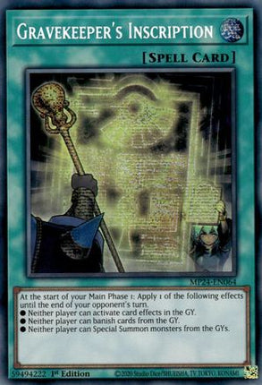 Gravekeeper's Inscription (Prismatic Secret Rare) [MP24-EN064] 1st Edition