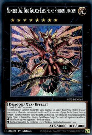 Number C62: Neo Galaxy-Eyes Prime Photon Dragon [MP24-EN069] Prismatic Secret Rare 1st Edition