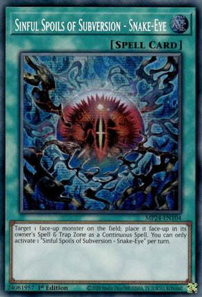 Sinful Spoils of Subversion - Snake-Eye (Prismatic Secret Rare) [MP24-EN104] 1st Edition