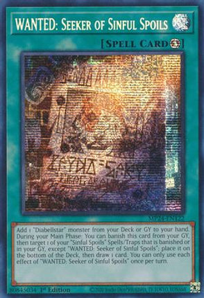 WANTED: Seeker of Sinful Spoils [MP24-EN122] Prismatic Secret Rare 1st Edition