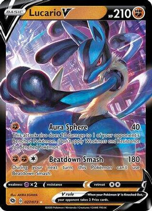 Lucario V - 027/073 (Non-Holo) [Deck Exclusives]