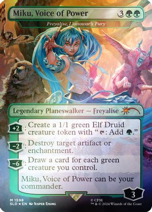 Miku, Voice of Power - Freyalise, Llanowar's Fury (Rainbow Foil) [Secret Lair Drop Series] Foil