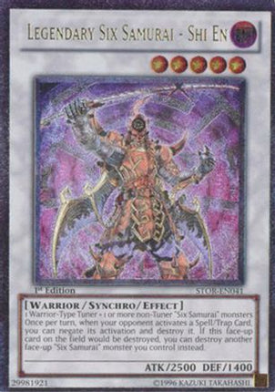 Legendary Six Samurai - Shi En (UTR) (Ultimate Rare) [STOR-EN041] Storm of Ragnarok 1st Edition