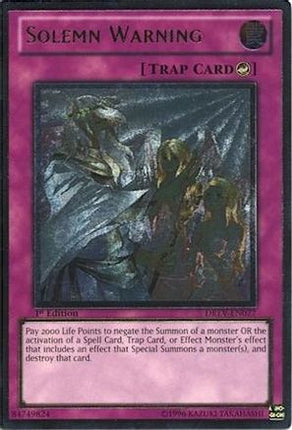 Solemn Warning (UTR) (Ultimate Rare) [DREV-EN077] Duelist Revolution 1st Edition