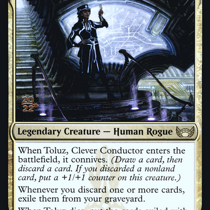 Toluz, Clever Conductor [Streets of New Capenna Promos] Prerelease Foil