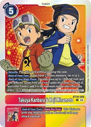 Takuya Kanbara & Koji Minamoto [BT18-088] [Release Special Booster 2.0] Foil