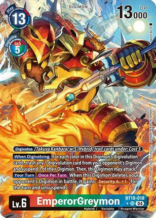 EmperorGreymon (Alternate Art) [BT18-018] [Release Special Booster 2.0] Foil