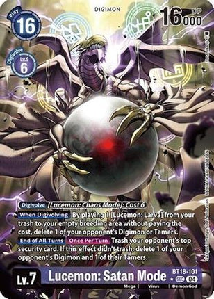 Lucemon: Satan Mode (Alternate Art) [BT18-101] [Release Special Booster 2.0] Foil