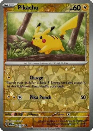Pikachu - 025/165 (Reverse Cosmos Holo) (Costco Exclusive) [Miscellaneous Cards & Products] Holofoil