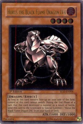 Horus The Black Flame Dragon LV4 (UTR) (Ultimate Rare) [SOD-EN006] Soul of the Duelist 1st Edition